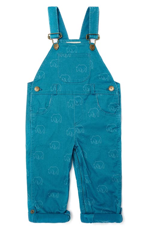 DOTTY DUNGAREES Kids' Polar Bear Print Cotton Overalls Blue at Nordstrom,