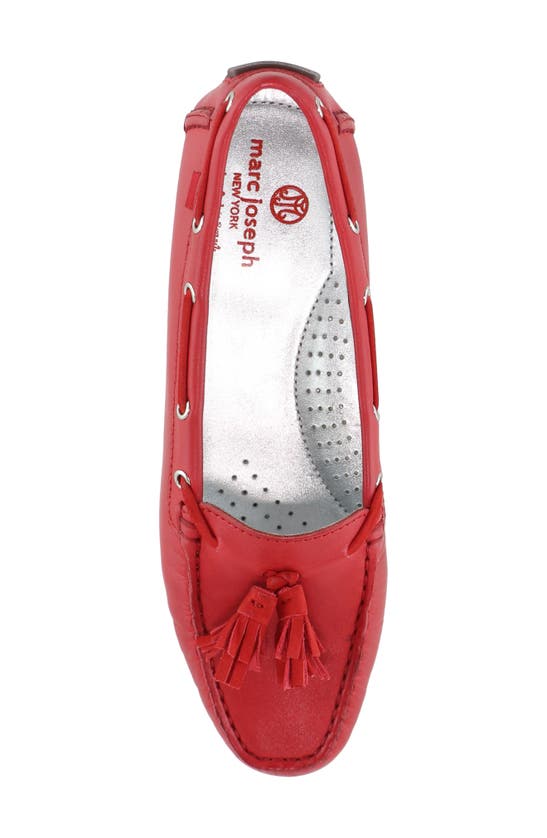 Marc Joseph New York Cherry Street Tassel Flat In Campari Nappa