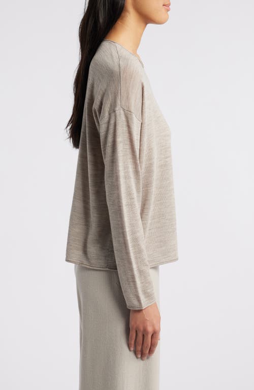 Shop Eileen Fisher Crewneck Wool Sweater In Dove