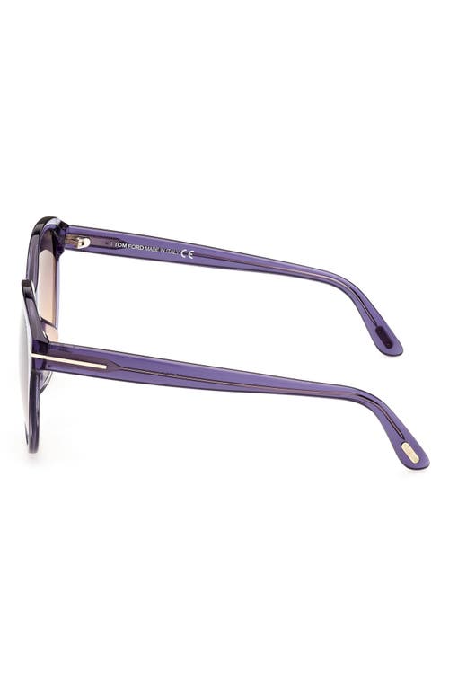 Shop Tom Ford 58mm Gradient Round Sunglasses In Violet/gradient Smoke