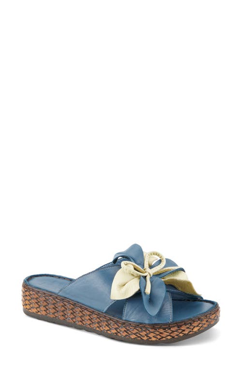 Spring Step Hilary Wedge Slide Sandal In Blue