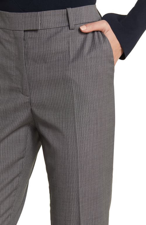 Hugo Boss Tamata Pinstripe Virgin Wool Ankle Pants In Mini Pinstripe Suiting