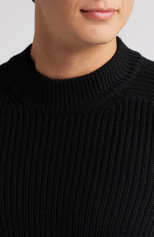 Shop Nordstrom Shaker Stitche Merino Wool Sweater In Black Rock