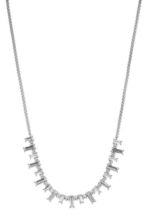 Nadri Mixed Baguette Chain Necklace in Rhodium at Nordstrom