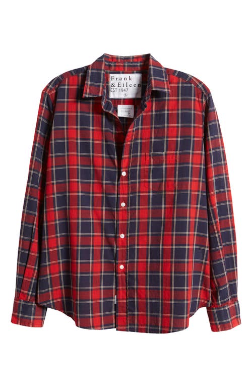 Shop Frank & Eileen Eileen Plaid Relaxed Button-up Shirt In Red Navy White Plaid