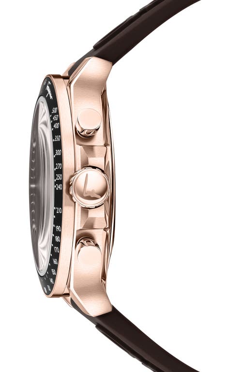 Ferragamo Silicone Strap Chronograph Watch, 43mm In Ip Rose Gold