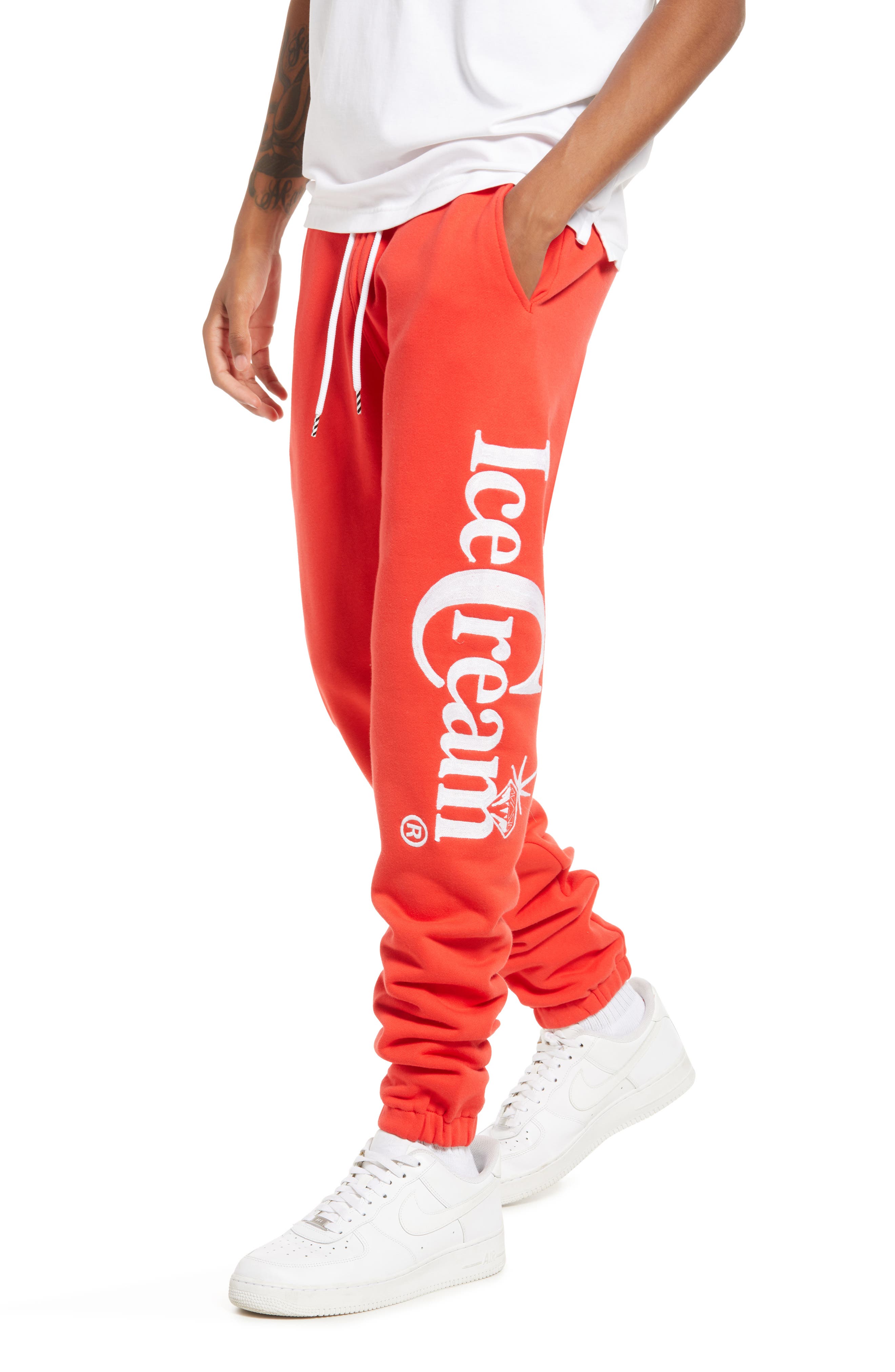 red jogger pants mens