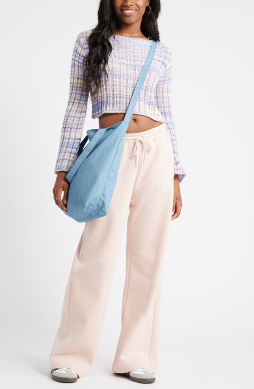 Shop Bp. Wide Leg Fleece Pants In Pink Sepia