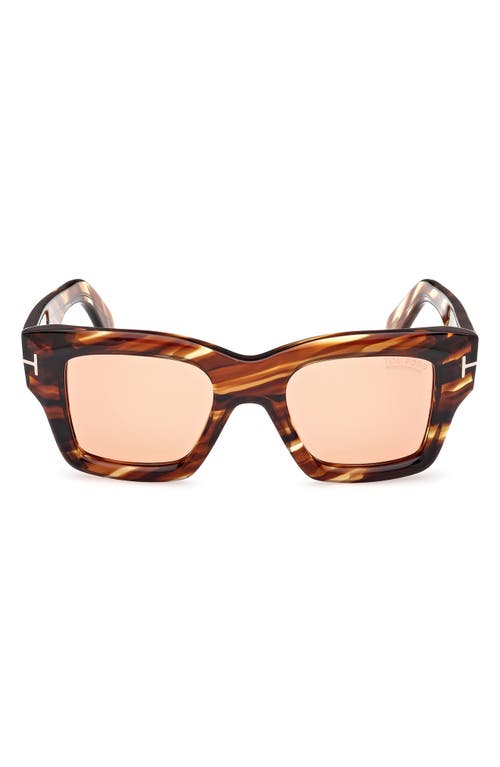 TOM FORD Ilias 50mm Square Sunglasses in Shiny Amber /Terracotta at Nordstrom