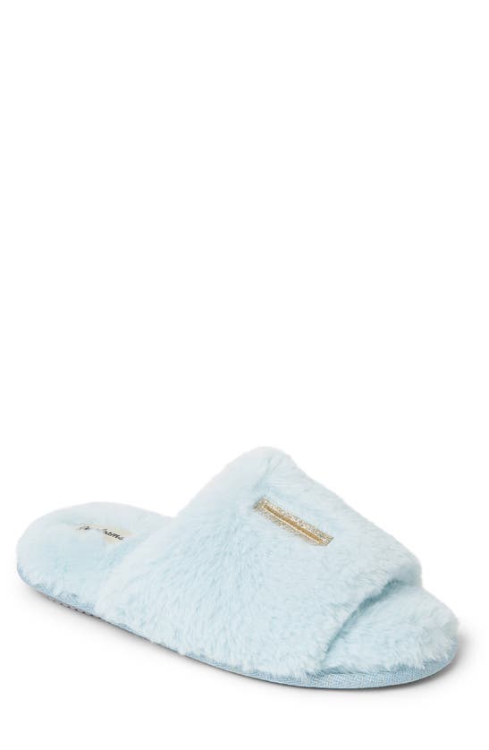 Dearfoams Novelty Faux Fur Bridal Slide In Blue