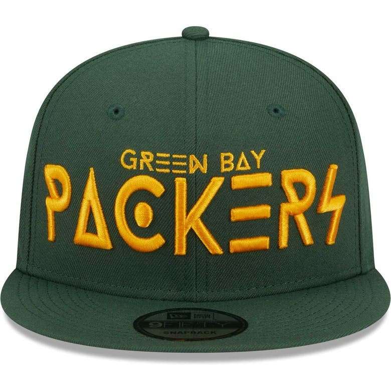 Men's New Era Cream/Green Green Bay Packers 2023 Sideline Historic 9FIFTY Snapback Hat