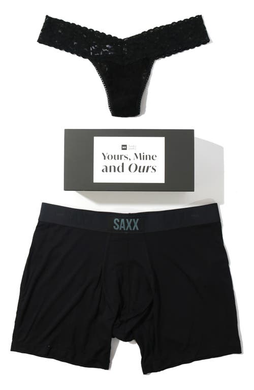 Hanky Panky x SAXX Vibe Assorted 2-Pack Boxer Brief & Thong in Black at Nordstrom, Size X-Large