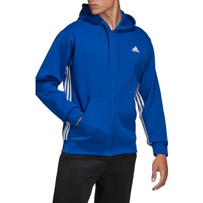 Adidas 3-Stripes Zip Hoodie, Blue