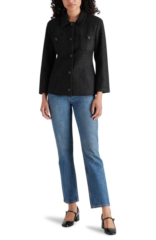 Shop Steve Madden Eponine Tweed Blazer In Black