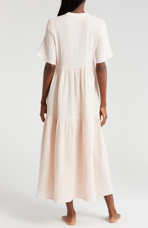 Shop Papinelle Ashley Textured Cotton Nightgown In Shell