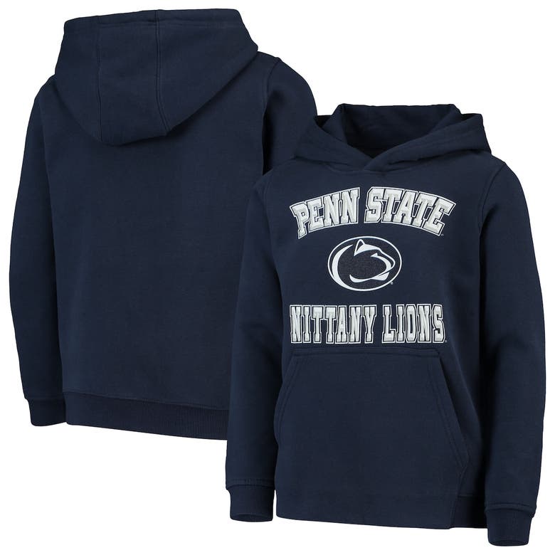 Zzdnu Outerstuff Kids' Youth Navy Penn State Nittany Lions Big Bevel Pullover Hoodie In Blue