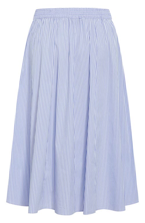 Shop City Chic Skylight Button Front Skirt In Skyblue/wht Stripe