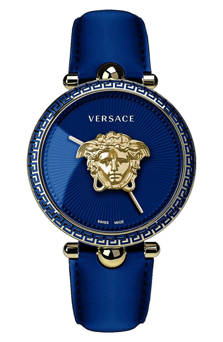Versace Palazzo Empire Leather Strap Watch, 39mm | Nordstromrack