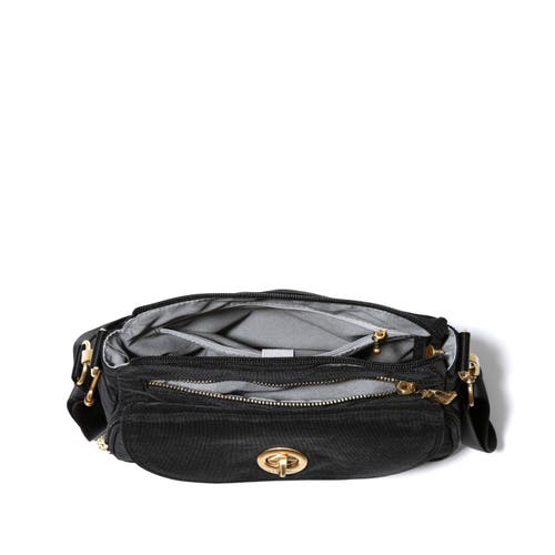 Shop Baggallini Calais Crossbody Bag In Black With Gold Hardware