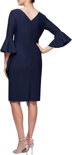 Alex evenings bell hot sale sleeve sheath dress