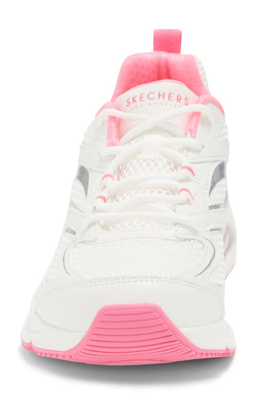 Shop Skechers Tres-air Sneaker In White/pink