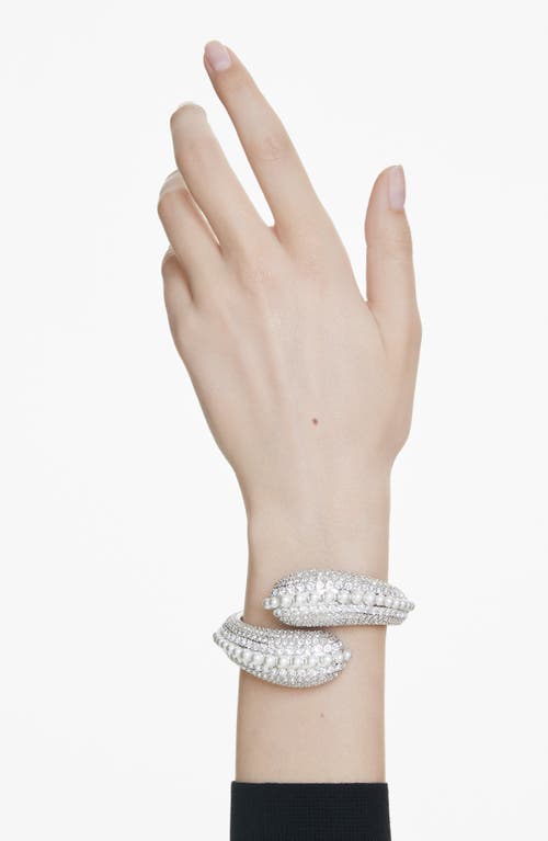 Shop Swarovski Sublima Cuff Bracelet In Silver/white