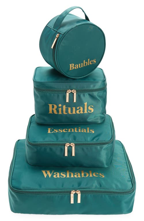 Mali + Lili Avalon Set of 4 Packing Cubes in Emerald