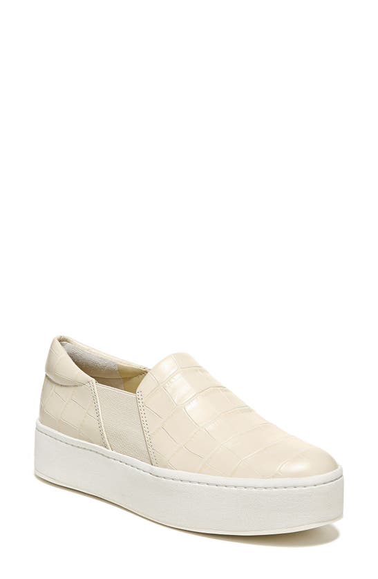 Vince Warren Croco Slip-on Sneakers In Moonlight