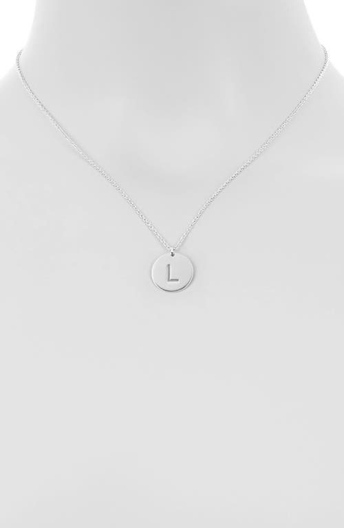 Meshmerise Initial Disc Pendant Necklace In White-l