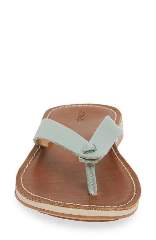 Olukai Nohie Flip Flop In Tide Blue/tan Leather