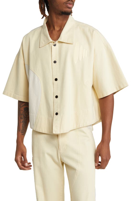 Head Of State Iyanu Oversize Crop Shirt In Cream