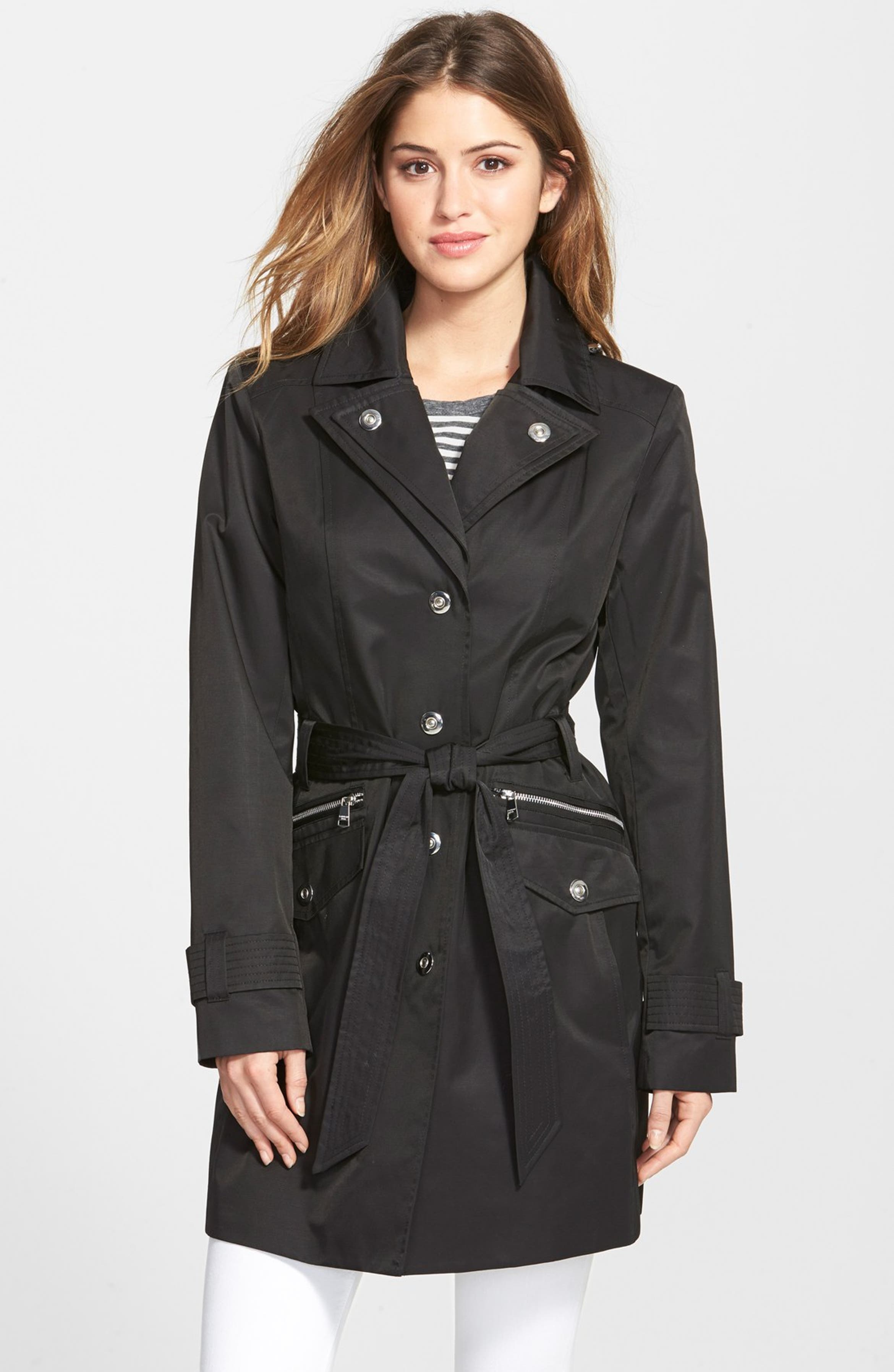 London Fog Double Collar Trench Coat with Detachable Hood (Regular ...