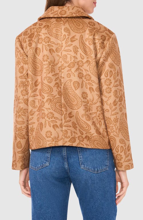 Shop Halogenr Halogen(r) Paisley Double Breasted Jacket In Warm Truffle Brown Paisley