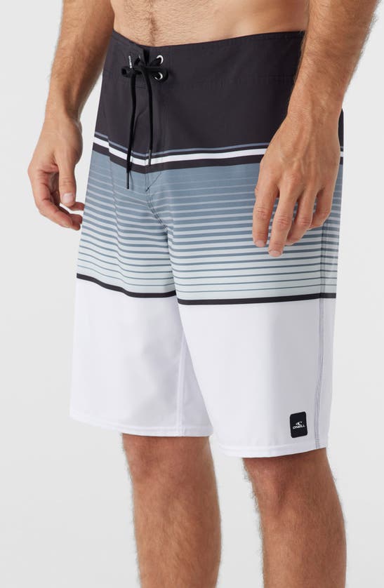 Shop O'neill Lennox Stripe Board Shorts In White