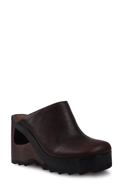 Candies Candie's Nichola Platform Wedge Clog In Brown Leather