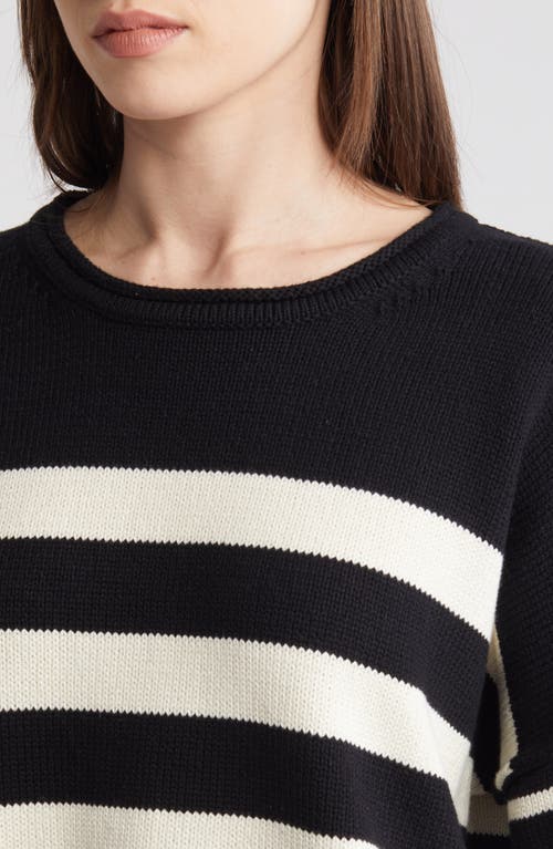 Shop Madewell Conway Mixed Stripe Pullover In True Black