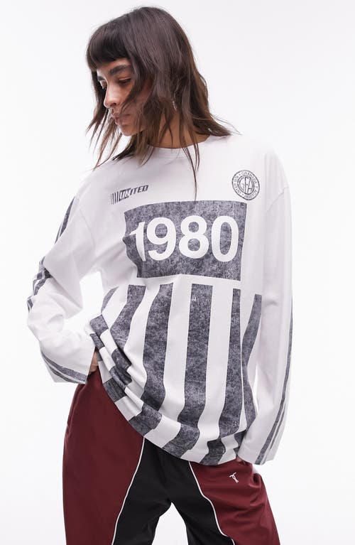 Topshop 1980 Sporty Skater Cotton Graphic T-Shirt White at Nordstrom,