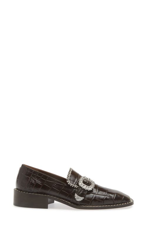 Shop Wales Bonner Croc Embossed Loafer In Light Black