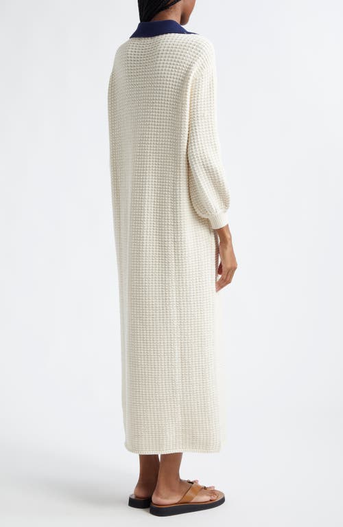 Staud Altea Dress In Ivory/navy