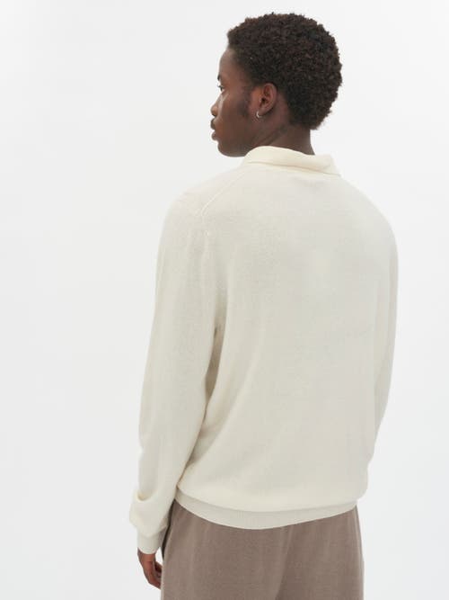 Shop Gobi Cashmere Polo Neck Sweater In Marshmallow