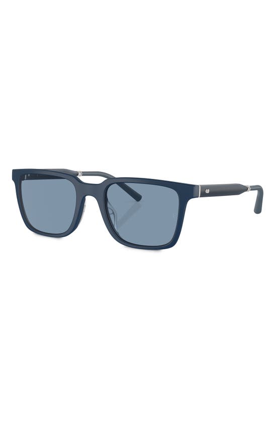 Shop Oliver Peoples Roger Federer 52mm Rectangular Sunglasses In Matte Blue