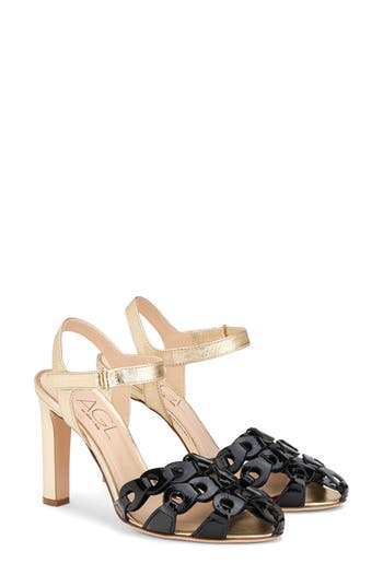 Agl Attilio Giusti Leombruni Agl Petal Sling Leather Sling In Nero-platino
