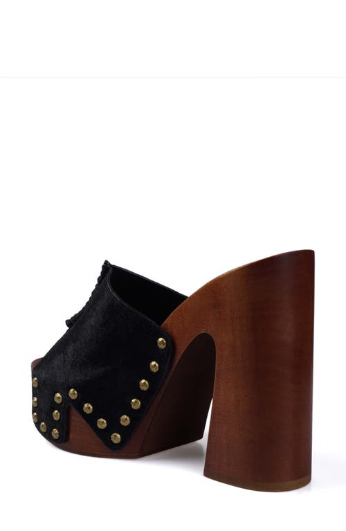 Zigi Yama Platform Slide Sandal In Black Calf Hair