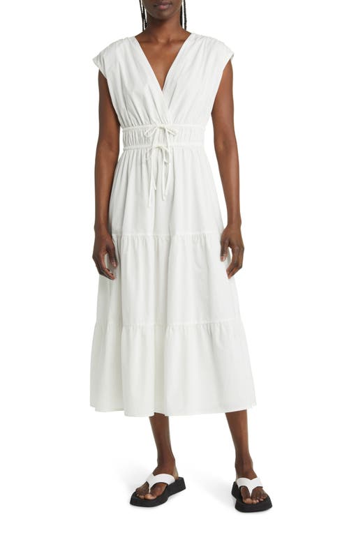 Rails Lucia Tiered Cotton Blend Midi Dress in White