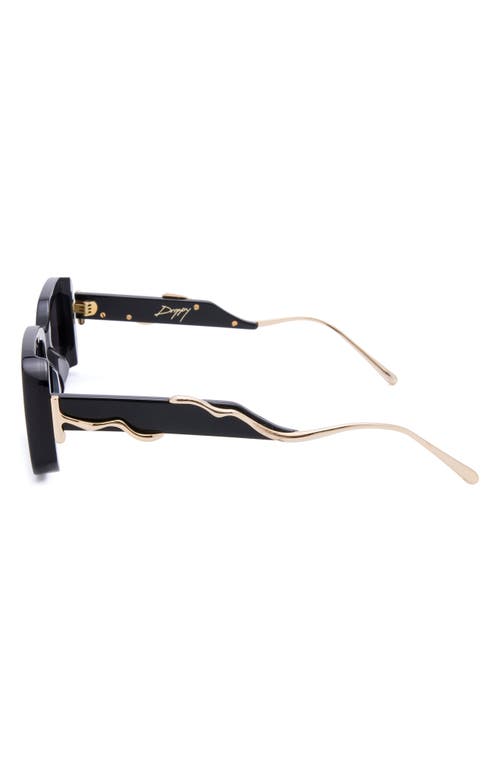 Shop Dezi Drippy 53mm Square Sunglasses In Black/gold Dark Smoke