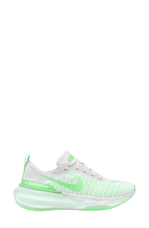 Nike Zoomx Invincible Run 3 Running Shoe In White/vapor Green/barely