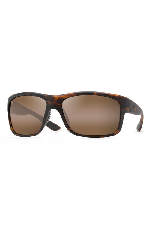 Maui Jim Southern Cross Polarized Square Wrap Sunglasses, 63mm In Tortoise/hcl Bronze Gradient