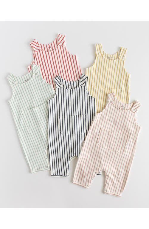 Shop Pehr Stripes Away Organic Cotton Overalls In Stripes Away Marigold