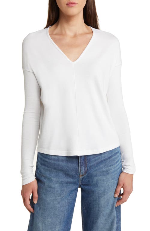 The Long Sleeve Knit T-Shirt in White