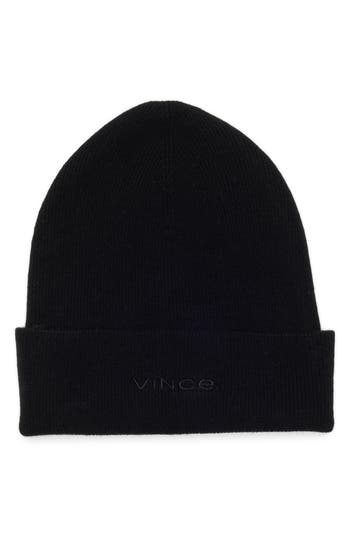 Vince Chunkky Rib Wool & Cashmere Beanie In Black